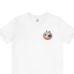 Camiseta divertida de panda, camiseta con logo minimalista, camiseta de animal de dibujos animados, regalo ideal para él o ella, camiseta blanca unisex de moda.
