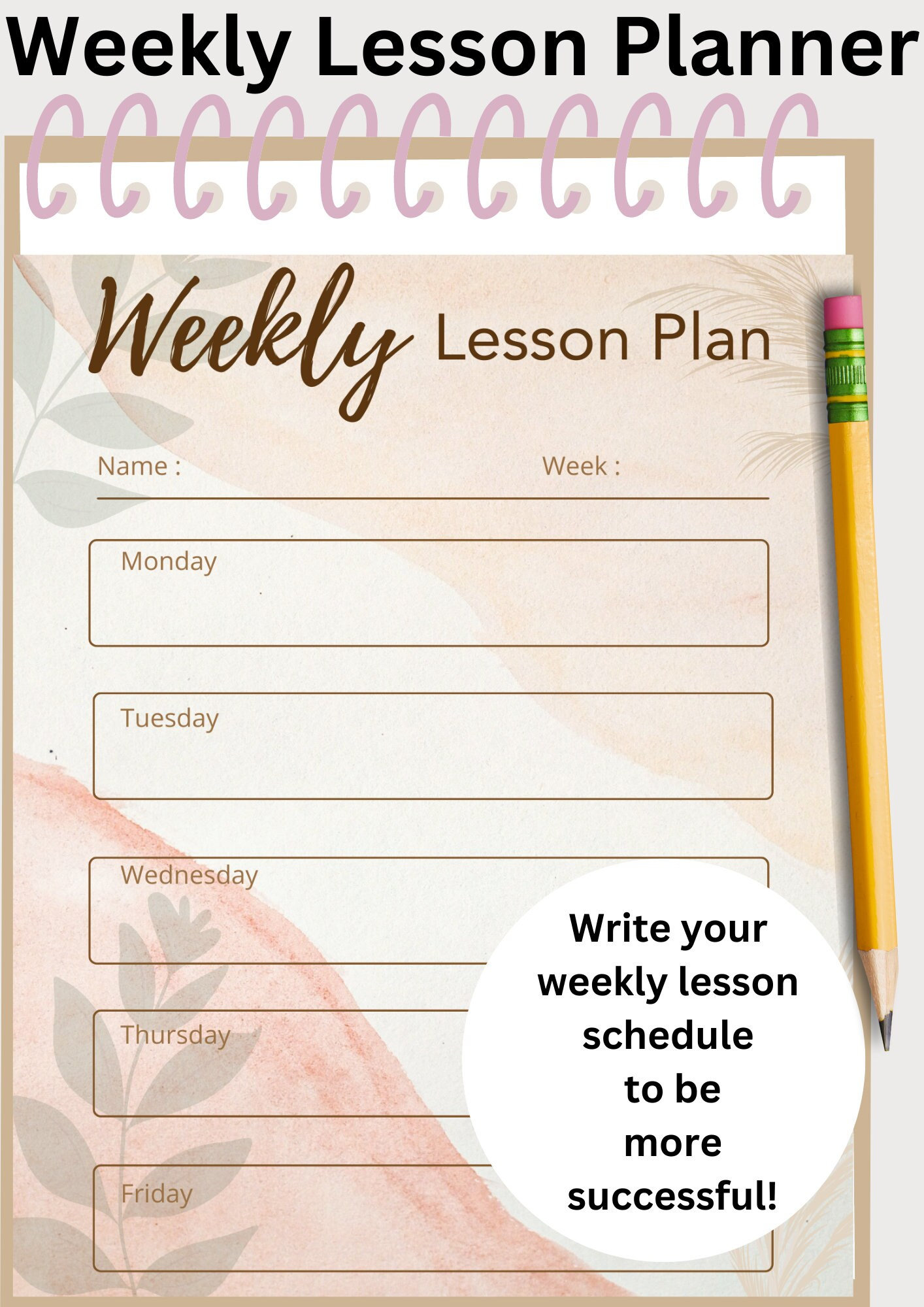 Lesson Planner Printable Lesson Planner Teacher Lesson Planner Etsy Lesson Planner Printable Lesson Planner Teacher Lesson Planner Etsy