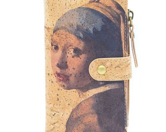 Patterned cork wallet women's wallet wallet beige