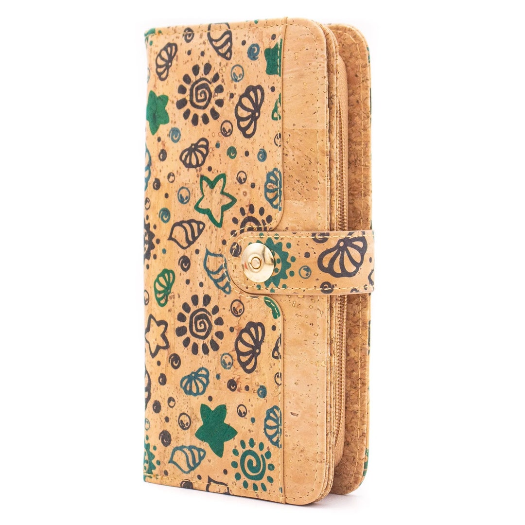 Maritime Adventures Women's Clutch Bag Made of Cork. Cork Purse Wallet
