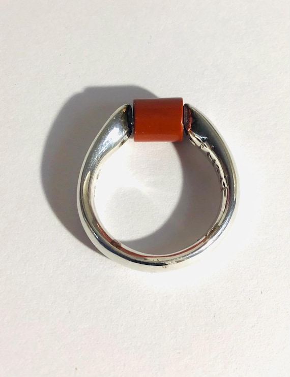 Solid sterling silver Tipit unisex ring. Movable … - image 8