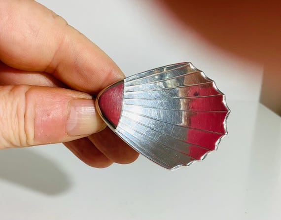 Charming clam shell in solid sterling silver. Vin… - image 3