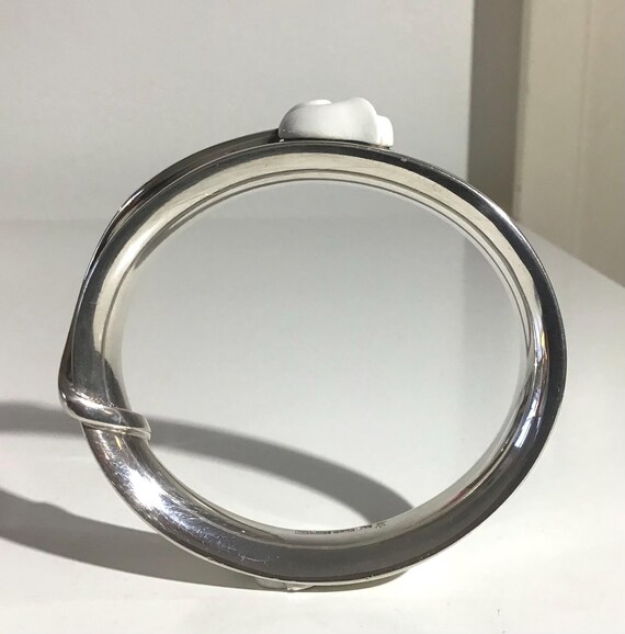 Solid sterling silver bracelet bangles. Decorated… - image 7