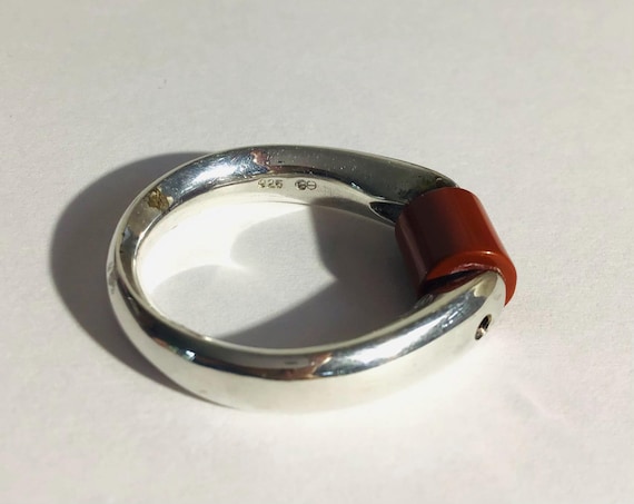 Solid sterling silver Tipit unisex ring. Movable … - image 7