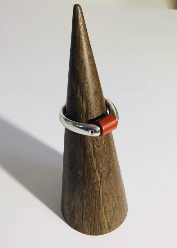 Solid sterling silver Tipit unisex ring. Movable … - image 5