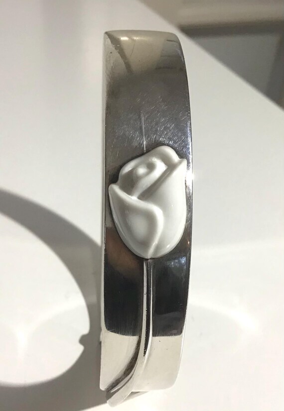 Solid sterling silver bracelet bangles. Decorated… - image 8