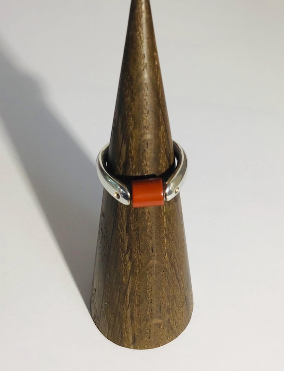 Solid sterling silver Tipit unisex ring. Movable … - image 4