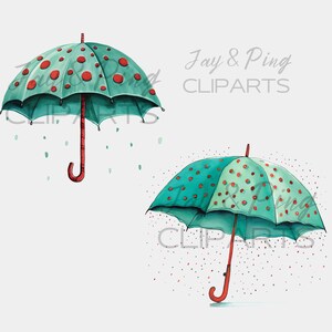 Aquarelle Umbrella Clipart Autumn Fall ClipartUmbrella PNGRainy DayUmbrella StickerDigital Download Rain WindowImpressions à usage commercial image 5