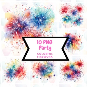 Fuochi d'artificio colorati ad acquerello⎥Clipart di Capodanno dell'acquerello⎥Adesivo Goodnotes⎥Download istantaneo digitale⎥Illustrazione di fuochi d'artificio⎥Uso commerciale