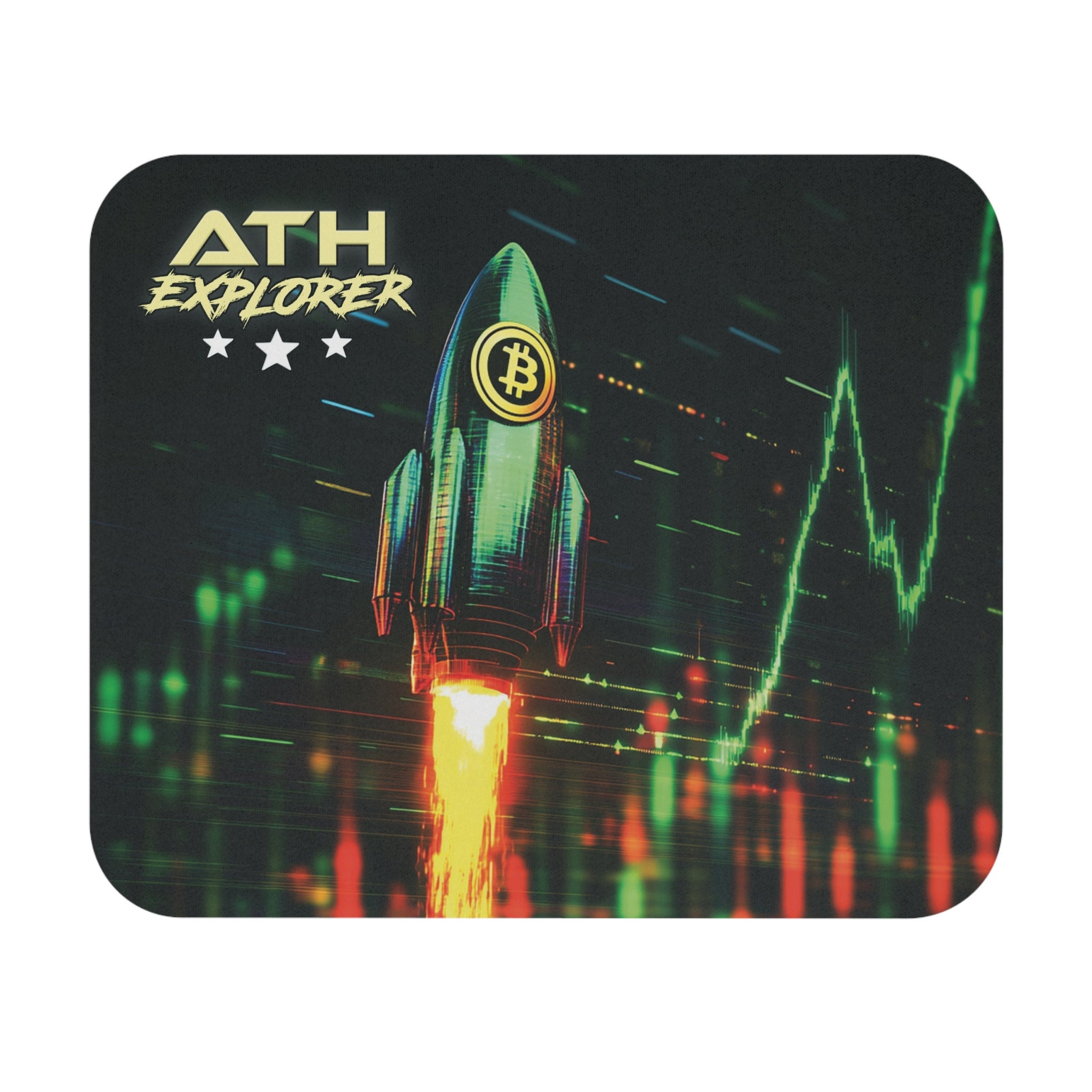 ATH Explorer マウスパッド - ビットコインロケット打ち上げデザイン、暗号通貨愛好家に最適 - Etsy 日本