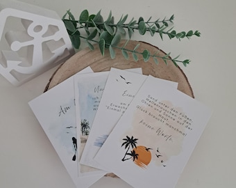 Postcard set Summer Sea Love | Sea Birthday Card | Saying Cards | Postcard DIN A6 | Greeting Card | Birthday Gift Set of 4