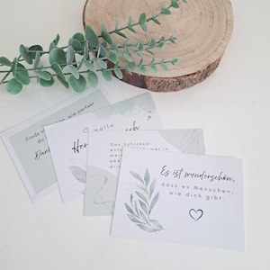Conjunto de cartões postais "Herzmensch" cartão de aniversário | Cartões com dizeres | Postal DIN A6 | Cartão de felicitações | Presente de aniversário | Amizade | Amor |