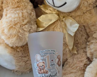 Gobelet personnalisé, prénom, anniversaire, baptême, mariage, thème au choix.