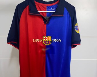 Barcelona Retro 1999 Camiseta local / Barcelona 1899-1999 Camiseta de fútbol vintage / Barcelona "100 años" Camiseta de fútbol especial / Barça Retro