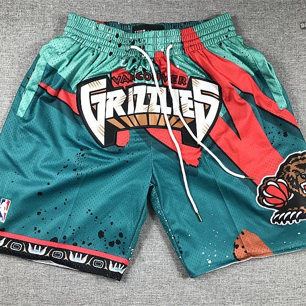 Vintage Vancouver Grizzlies Shorts / bestickte Grizzlies Basketball Retro Hose / Größe S-XXL