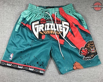 Pantaloncini vintage Vancouver Grizzlies / Pantaloni retrò da basket Grizzlies ricamati / Taglia S-XXL