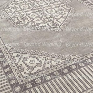 Hand-Knotted Wool Oushak Rug: Muted Turkish Area Rug (8x10)