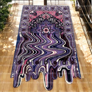 Hand-Tufted Wool Rug: Melting Design, Modern Antique Style