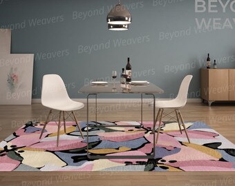 Beni Flower - Multicolor Hand-Tufted Wool Area Rug for Versatile Home Décor"