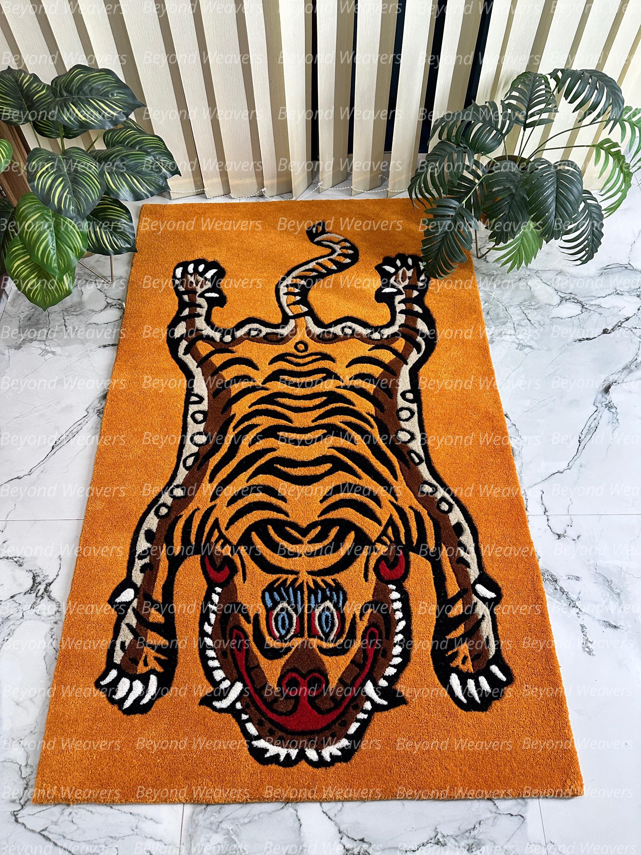 Tibetan Tiger Rug White Small 60×100 White Tiger Rug Tibetan - Etsy Canada