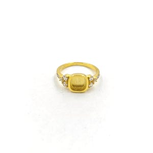 Natural Moissanite Ring With Gemstone, 925 Sterling Silver With Gold Plated Wedding Gift