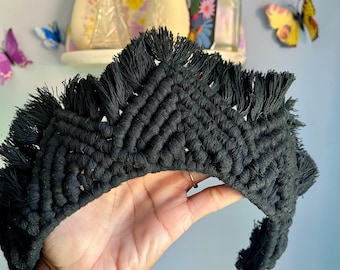 Macrame Witchy Crown: Boho Costume Headpiece, Crown, Macrame Crown