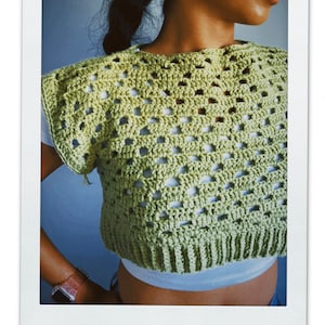 Cropped Crochet Sweater//Knit Sweater//Crop Top Sweater