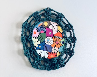 Crochet Picture Frame//Wall Picture Frame//Wall Frame//Cottagecore Frame//Small Round Frame//Crochet Gifts