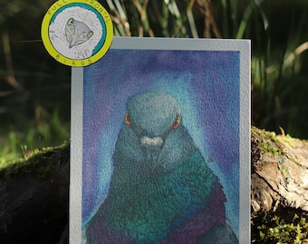 Pigeon Print Portrait A5
