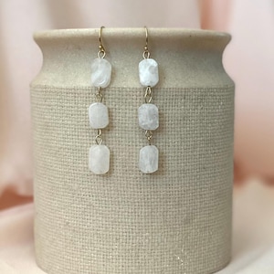 Moonstone 14k Gold Filled Dangle Earrings, Gemstone Earrings, Gift for her