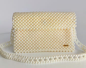Pearl bead bag handmade women bag beaded bag shoulder bag small handbag