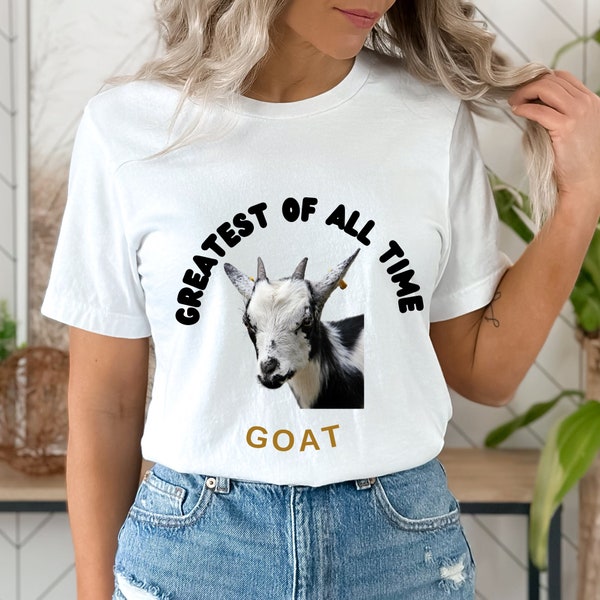 GOAT Graphic Tee - Bold Black & White Goat Design