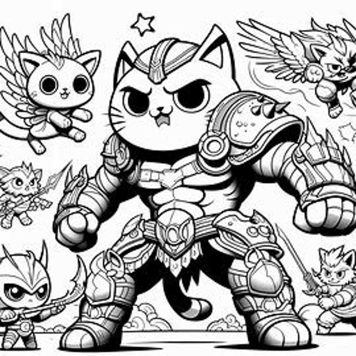 111 the Battle Cats Coloring Pages for Kids Etsy