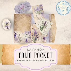 Lavanda Spring Loaded Pocket Tag Kit: Shabby Chic Junk Journal Ephemera