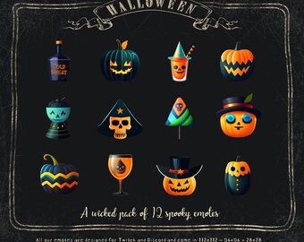 Halloween Emotes - Pack of 12