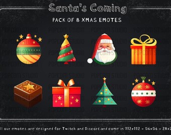 Joyful Christmas Twitch Emotes - Pack of 8