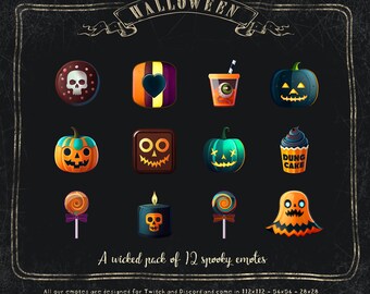Halloween Emotes - Pack of 12