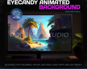 Animated Background for Streaming 1920x1080 - Exotic Pirate Island Animated Wallpaper