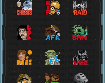 Star Wars Emotes - Pack of 18 / Fan Art Illustrated Emotes