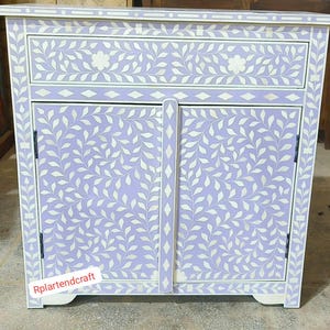 Handmade flower Bone Inlay Wooden Modern stripped / Pattern Side Board Bone  inlay Furniture .