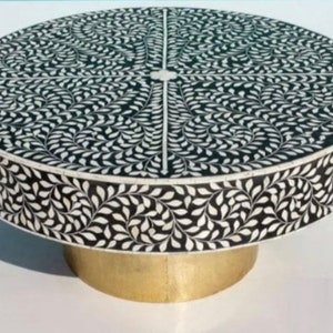 Antique Flower Bone Inlay Indian Furniture Handmade Bone Inlay Wooden Modern Coffee Table Furniture,Living Room Tables,Hall Tables