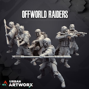 Offworld Raiders (6) - Skullforge - Tabletop Miniatures - Tabletop Figures - 3D Printed Resin Miniatures