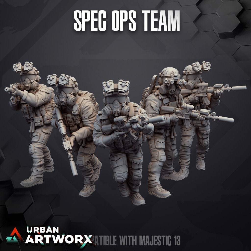 Specs Ops Team (5) - Skullforge - Tabletop Miniatures - Tabletop Figures - 3D printing miniatures made of resin