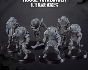 House Harbinger Elite Blade Mongers (6) - Skullforge - Tabletop Miniatures - Tabletop Figures - 3D Printed Resin Miniatures