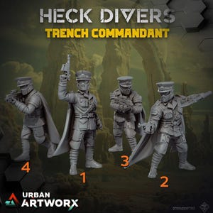Heck Divers: Trench Commandant (4) - Skullforge - Tabletop Miniaturen - Tabletop Figuren - 3D Druck Miniaturen aus Resin