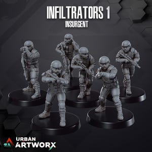 Insurgent Infiltrator Agents (6) - Skullforge - Bordsminiatyrer - Bordsfigurer - 3D-tryckta resinminiatyrer