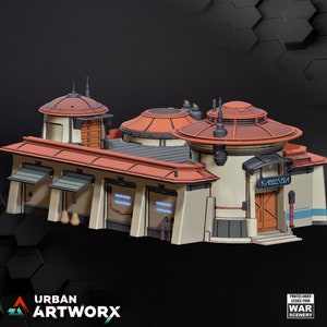 Tabletop Terrain - 40K - Star Wars: Legion - Shatterpoint - War Scenery - Outer Rim Territories - Natoshoo&#39;s Cantina - Terrain