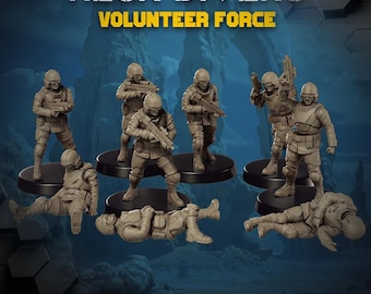 Heck Divers: Volunteer Freedom Forces (9) - Skullforge - Tabletop Miniatures - Tabletop Figures - 3D Printed Resin Miniatures