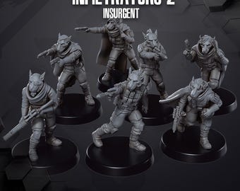 Soldats furtifs insurgés (7) - Skullforge - Figurines de table - Figurines en résine imprimées en 3D