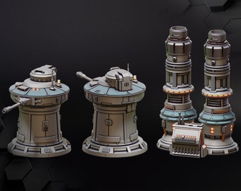 Tabletop Terrain - 40K - Star Wars: Legion - Shatterpoint - War Scenery - Turret & Generator - Tabletop Terrain